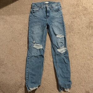 Distressed Blue Jeans